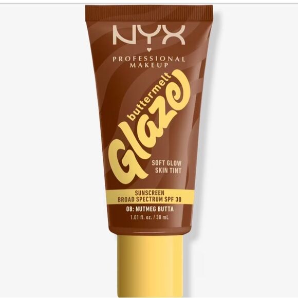 🌻$10 NYX 08: NUTMEG BUTTA Skin Tint Glaze Soft Glow New FullSz - Picture 1 of 10